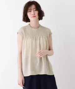 新品未使用　SHOO・LA・RUE/DRESKIP シャーリングフリルブラウス