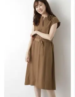【新品タグ付】ナチュラルビューティベーシック　キーネックスキッパーワンピース