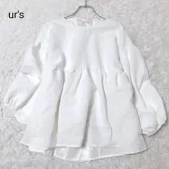 ユアーズ ブラウス ホワイト S 大人カジュアル 可愛い 裏地あり カットソー