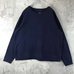 Y1144古着　トレーナー　スウェット　紺　無地　90s Y2K