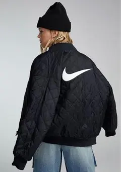 S 新品 NIKE リバーシブル ボンバージャケット MA_1 キルト 黒