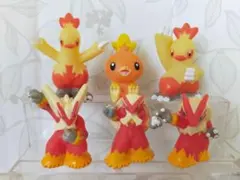 3体セット】アチャモ ワカシャモ バシャーモ ポケモン 指人形 ソフビ