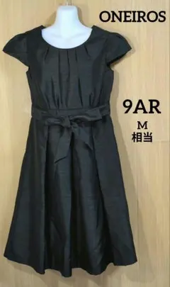ONEIROS✨黒いフレアワンピース キャップスリーブ9AR