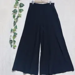 a815美品黒 ガウチョパンツ ワイドパンツオーバーサイズＭ
