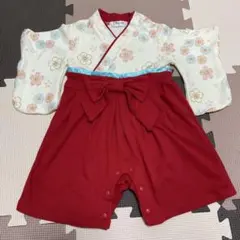 と*も様 袴ロンパース　70cm 女の子　お食い初め　百日祝い　ひな祭り