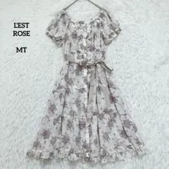 レストローズ 花柄シフォンワンピース フリル ティアード リボン付 MT 日本製のサムネイル