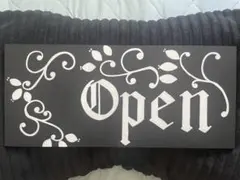 ハンドメイド Openサイン オリジナル壁掛け看板 ゴート文字 店舗インテリア