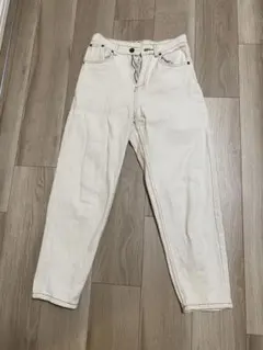 ホワイト ストレートレッグデニム S