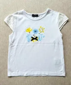 べべ　BeBe　花柄　リボン　半袖Tシャツ　120　レースのサムネイル