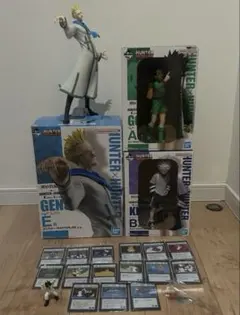 ハンターハンター一番くじフィギュア3体セット スペルカード5セット　おまけ付き