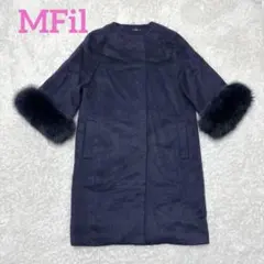 Mfil アルパカ ノーカラーコート フォックスファー キャメル M - メルカリ