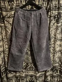 コーデュロイ ワークパンツ ワイドパンツ 古着 グレー ネイビー パープル