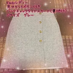 Radyレディー バックチャックタイトミニスカート　ボタン付き　グレー　Sサイズのサムネイル