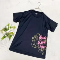 アシックス バレーボール 練習着 Tシャツ Oサイズ 黒 ピンク ゴールド 女子