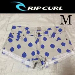 １回着☆Rip CurlドットデニムショートパンツMロキシーRVCAビラボン