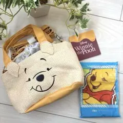 ディズニー　くまのプーさん　プレミアム編みバスケット風ショルダー　バッグ