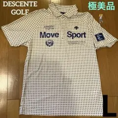 DESCENTE GOLF 半袖ポロシャツ　格子柄グレー　 オセンテック　【L】