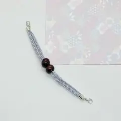 江戸打ち紐 羽織紐 マグネット式（シルバー色）