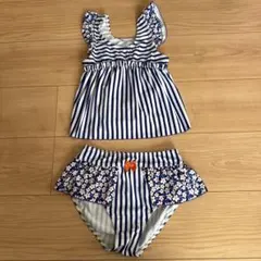 アプレ　レ　クール ベビー水着セット ストライプ 花柄