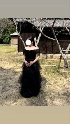 前撮りブラックドレス