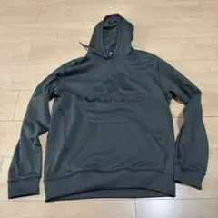 adidas ダークグレー フード付きパーカー Mサイズ