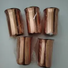 純銅　一口ビアカップ　銅製カップ　5個セット