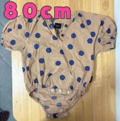 ドット 水玉模様 ロンパース 80cm 綿素材