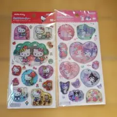 ポップデコパーティーわたあめカプセルシール　 ハローキティ　マイメロディ＆クロミ