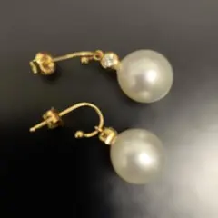 ゴールド パール フックピアス