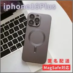 iPhone16PlusシリコンケースMagSafe対応マグセーフ濃灰人気