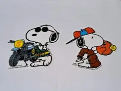 スヌーピー 大判ステッカーシール2枚セット DENZ　匿名配送