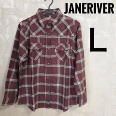 JANERIVER ジェーンリバー／チェック柄　長袖シャツ