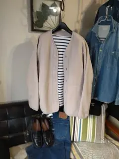 美品♪早い者勝ちsale❗無印良品柔らかフリースカーディガンMベージュカラー