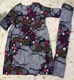 4/8まで限定セール‼️有松絞りワンピース スヌード付き　ハンドメイド　中古‼️