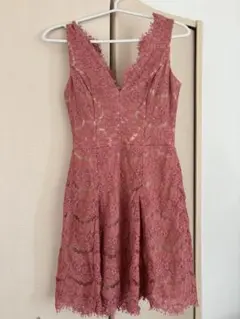 ピンク レース フレアワンピース ミニ丈 フェミニン Francesca’s