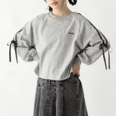 【130】 グローバルワーク ラインリボントップス ヘビロッTEE