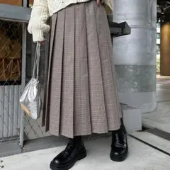 チャオパニック すっきり見えチェックプリーツイージースカート