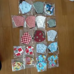 大人用子供用布マスクセット 多様な柄 20枚セット