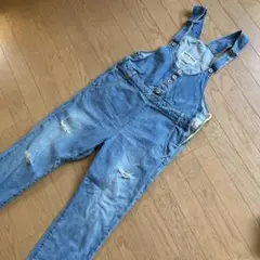 MUVEIL WORK サロペット デニムライトブルー