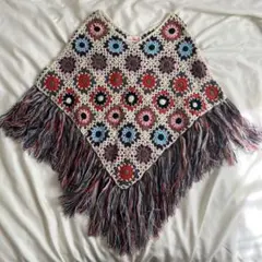 ベル　晩秋のフード付きグラニースクエアポンチョ ベル 晩秋のフード付きグラニースクエアポンチョ ベル 晩秋の