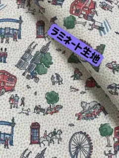 12❁【1ヤード】キャスキッドソン デニムラミネート生地(ロンドンビュー)