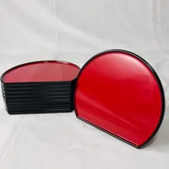 【越前漆器　尺3サイズ　 両面半月膳×5客】天然木製　長期保管品 越前漆器 尺3サイズ 両面半月膳×5客】天然木製 長期保管品 - メルカリ