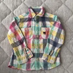 ミキハウス　ダブルビー　チェック柄　長袖シャツ リバーシブル　100