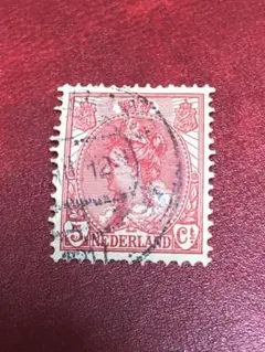 外国切手　1918年オランダ 3セント 切手 使用済
