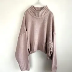 シュガースプーン ざっくり編み ニット F くすみピンク ショート丈ゆったり