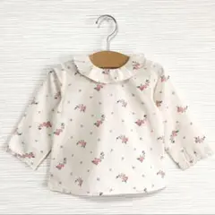 ◆美品◆ Bonpoint ボンポワン フリル 襟 ブラウス 18M 花柄