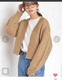 完売☆新品未使用　r.p.s.　ケーブル編みニットショートカーディガン