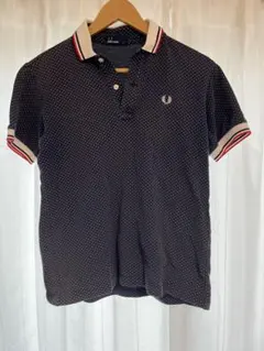 フレッドペリー 半袖 ポロシャツ ドット ネイビー ロゴ S ユニセックス