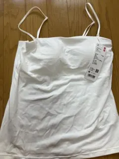 エアリズムコットンブラチューブトップ　白　M カップ付きインナー