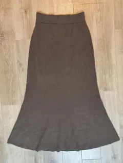 SNIDEL リブニットマーメイドスカート ロングスカート ブラウン系 F